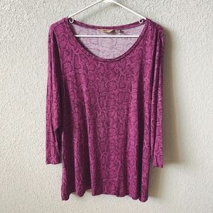Niotto Pink Snake Print Top 1X